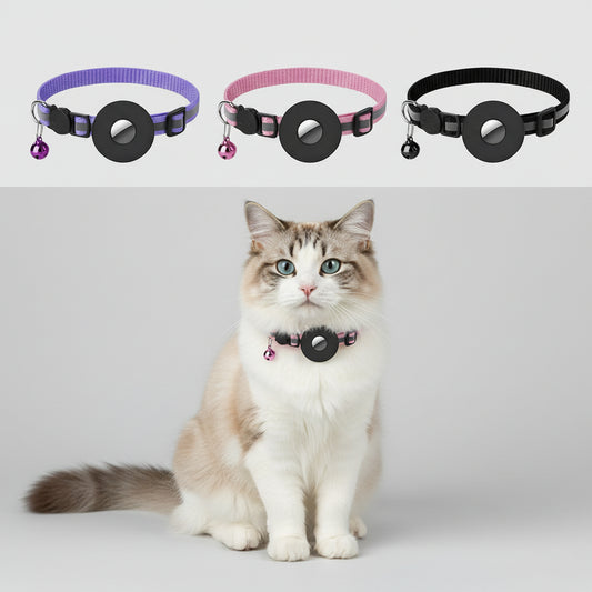 Reflective Collar Waterproof Holder Case For Airtag Air Tag Airtags Protective Cover Cat Dog Kitten Puppy Nylon Collar